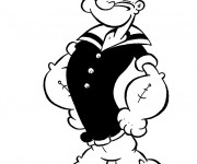 Coloriage Popeye tout Fort