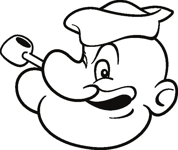 Coloriage et dessins gratuits Tête de Popeye à imprimer