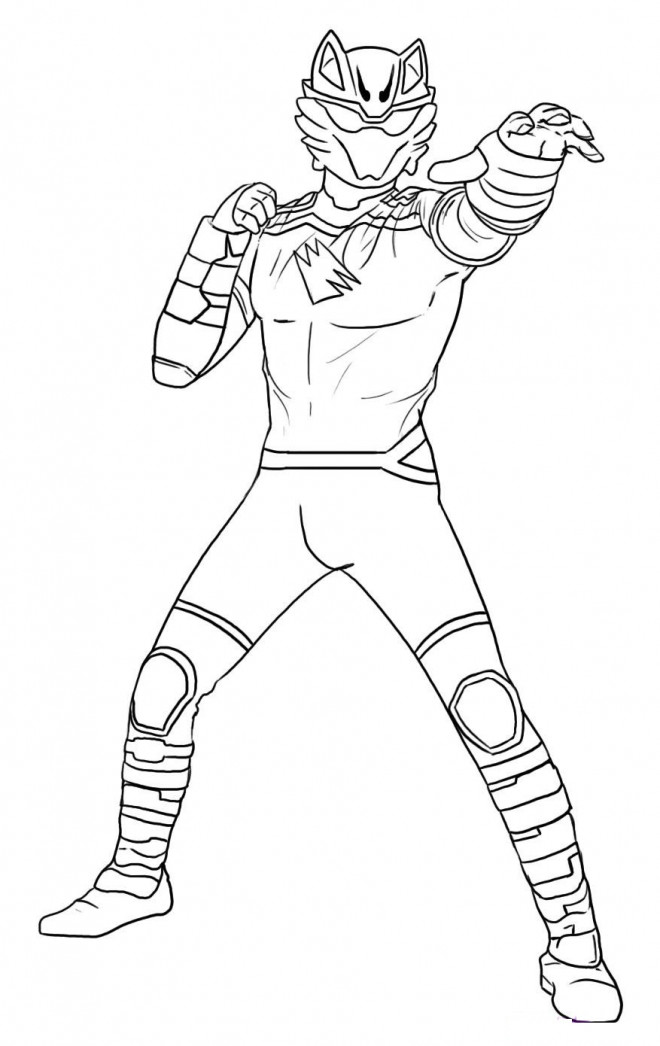 Coloriage Power Rangers Tigre dessin gratuit à imprimer