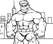 Coloriage Adorable Red Hulk dans la ville