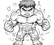 Coloriage Chibi Red Hulk en col&egrave;re