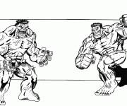 Coloriage Combat de Red Hulk