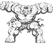 Coloriage Figurine de Red Hulk tout muscl&eacute;