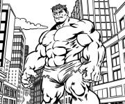 Coloriage G&eacute;nat Red Hulk dans la ville