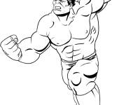 Coloriage Gros plan de Red Hulk se battant