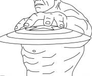 Coloriage Hulk rouge et le bouclier de Captain America