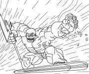 Coloriage Hulk rouge pr&ecirc;t &agrave; se battre