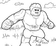 Coloriage Lego Red Hulk en action