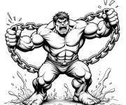Coloriage Red Hulk brise les chaines