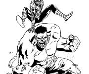 Coloriage Red Hulk contre Spiderman