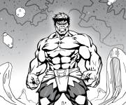 Coloriage Red Hulk dans une ar&egrave;ne cosmique