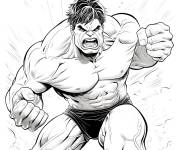 Coloriage Red Hulk en frappant
