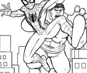 Coloriage Red Hulk et Spidey