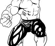 Coloriage Red Hulk pr&ecirc;t &agrave; sauter
