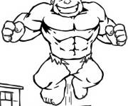 Coloriage Red Hulk saute joyeusement