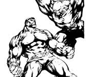 Coloriage Sc&egrave;ne de combat Red Hulk