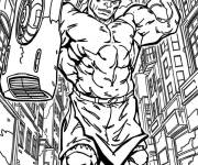 Coloriage Sc&egrave;ne du g&eacute;ant h&eacute;ros Red Hulk