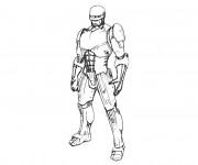 Coloriage et dessins gratuit Portrait de Robocop à imprimer