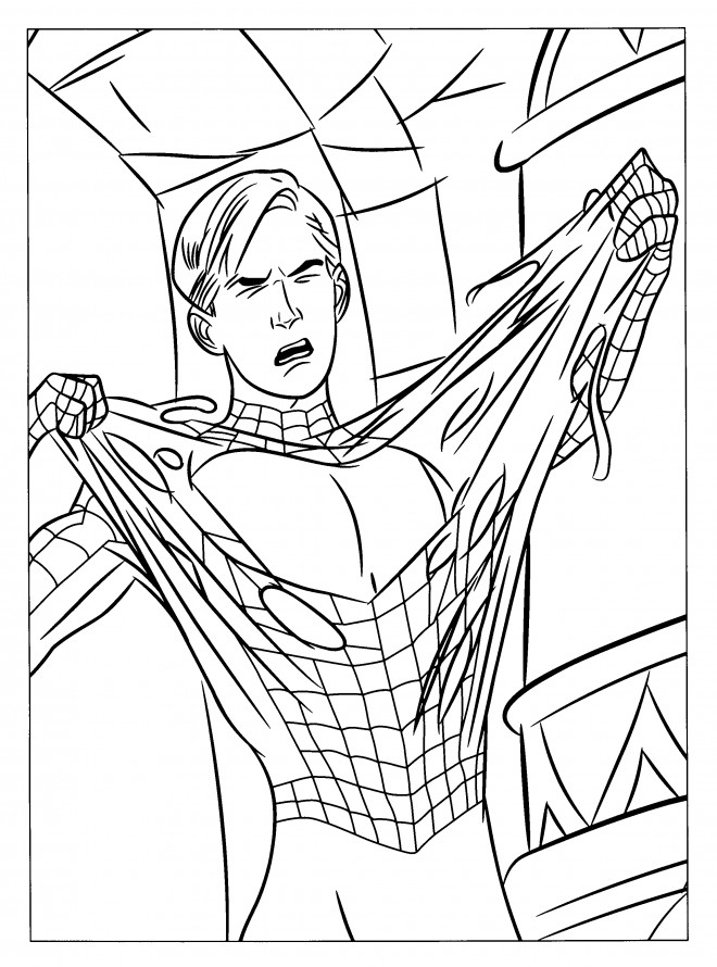 Coloriage Spiderman Héro dessin gratuit à imprimer