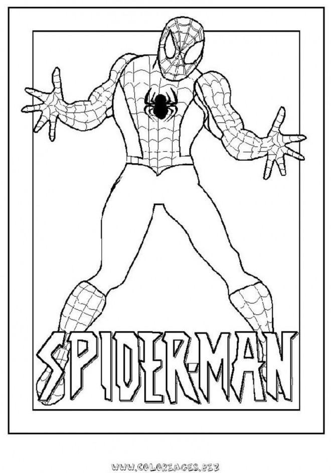 Coloriage Spiderman ouvre ses bras dessin gratuit à imprimer