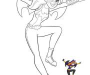 Coloriage Batgirl avec mod&egrave;le en couleurs