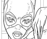 Coloriage Catwoman montrant ses crocs