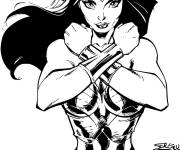Coloriage et dessins gratuit Illustration super h&eacute;ro&iuml;ne Wonder Woman de Marvel à imprimer