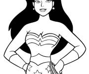 Coloriage et dessins gratuit La belle h&eacute;ro&iuml;ne Wonder Woman à imprimer