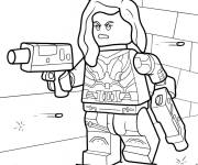 Coloriage Lego Black Widow en attaquant