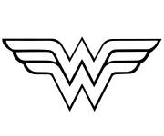 Coloriage Logo de super-h&eacute;ro&iuml;ne Wonder Woman