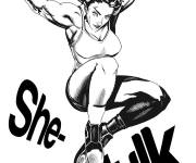 Coloriage She Hulk en action