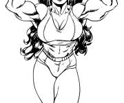 Coloriage et dessins gratuit She hulk super h&eacute;ro&iuml;ne puissante à imprimer