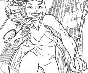 Coloriage Spider-Gwen dans la cit&eacute;