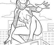 Coloriage Spider-Gwen en action