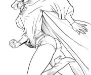 Coloriage Super Girl h&eacute;ros f&eacute;minine