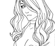 Coloriage Super-h&eacute;ro&iuml;ne Canari noir