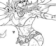Coloriage Super-h&eacute;ro&iuml;ne corbeau