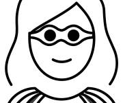 Coloriage Super-h&eacute;ro&iuml;ne fille en emoji
