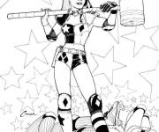 Coloriage Super-heroine Harley Quinn de DC Comics