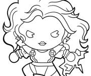 Coloriage Super h&eacute;ro&iuml;ne Storm chibi