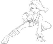 Coloriage Super-heroine Veuve noire de cartoon