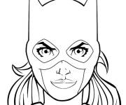 Coloriage T&ecirc;te de la superh&eacute;ro&iuml;ne Batgirl