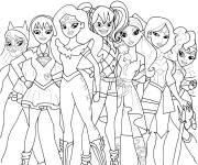 Coloriage Tous les super-h&eacute;ro&iuml;nes