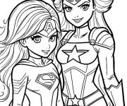 Coloriage Wonder Woman h&eacute;ro&iuml;ne de dessin anim&eacute;