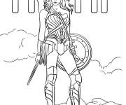 Coloriage Wonder Woman h&eacute;ros f&eacute;minine