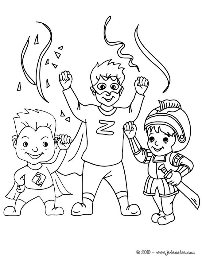 Coloriage et dessins gratuits Les Enfants Super Héros et La Fête à imprimer