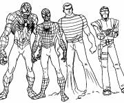 Coloriage Spiderman et ses amis