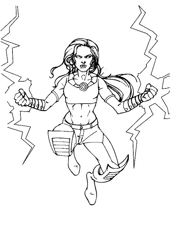 Coloriage et dessins gratuits Super Héro Fille à découper à imprimer