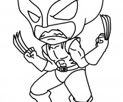 Coloriage Super Héro Logan facile