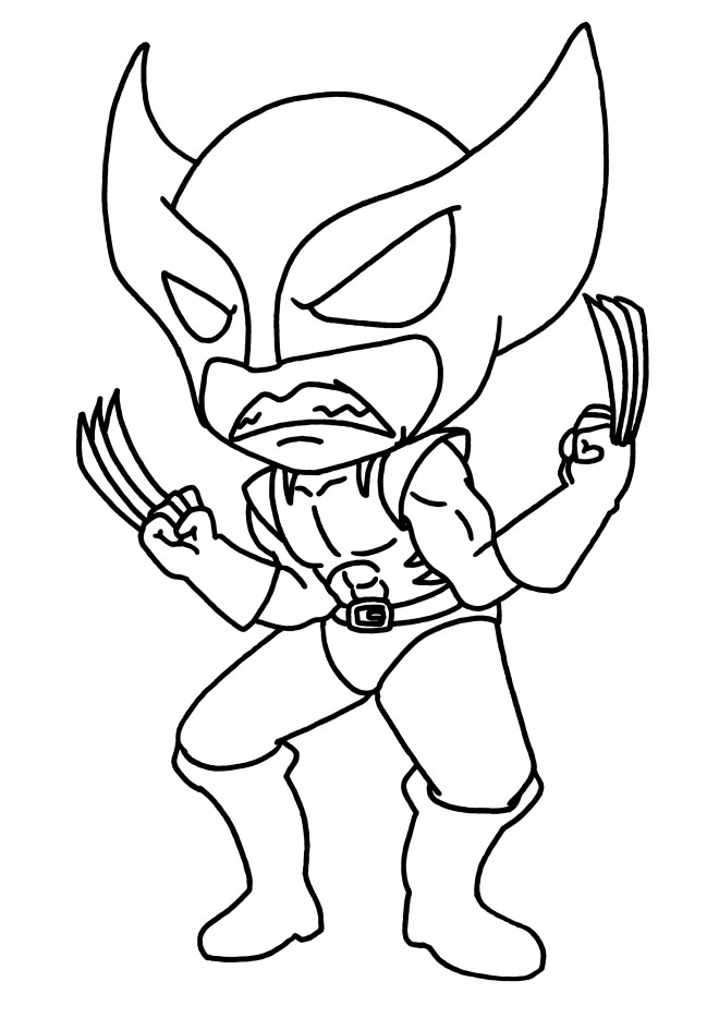 Coloriage Super Hero Logan Facile Dessin Gratuit A Imprimer